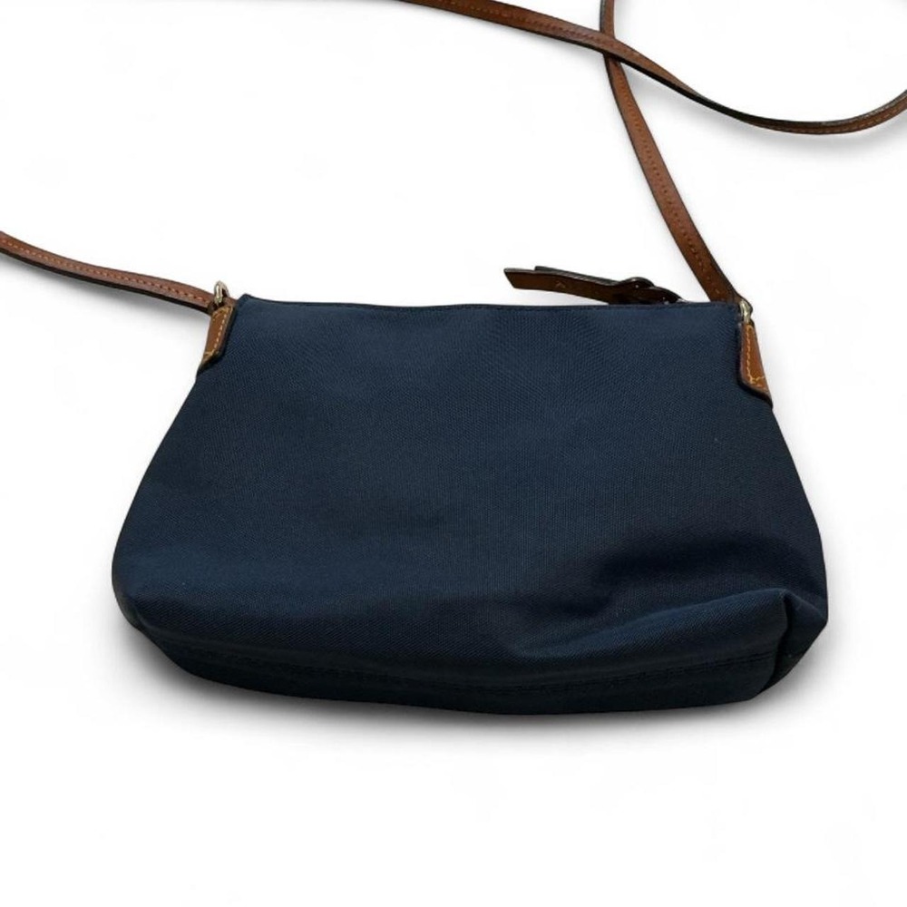 Vintage Dooney & Bourke Crossbody Bag Small Navy Blue Excellent Nylon Leather - Picture 5 of 8